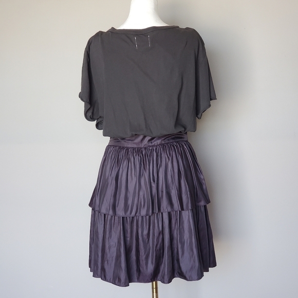 Pencey Tiered Mixed-Media Ruffled Mini Dress Size 6 - Picture 4 of 10